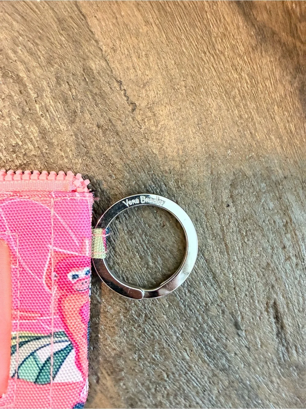 Vera Bradley Pink Floral Cardholder with Keyring